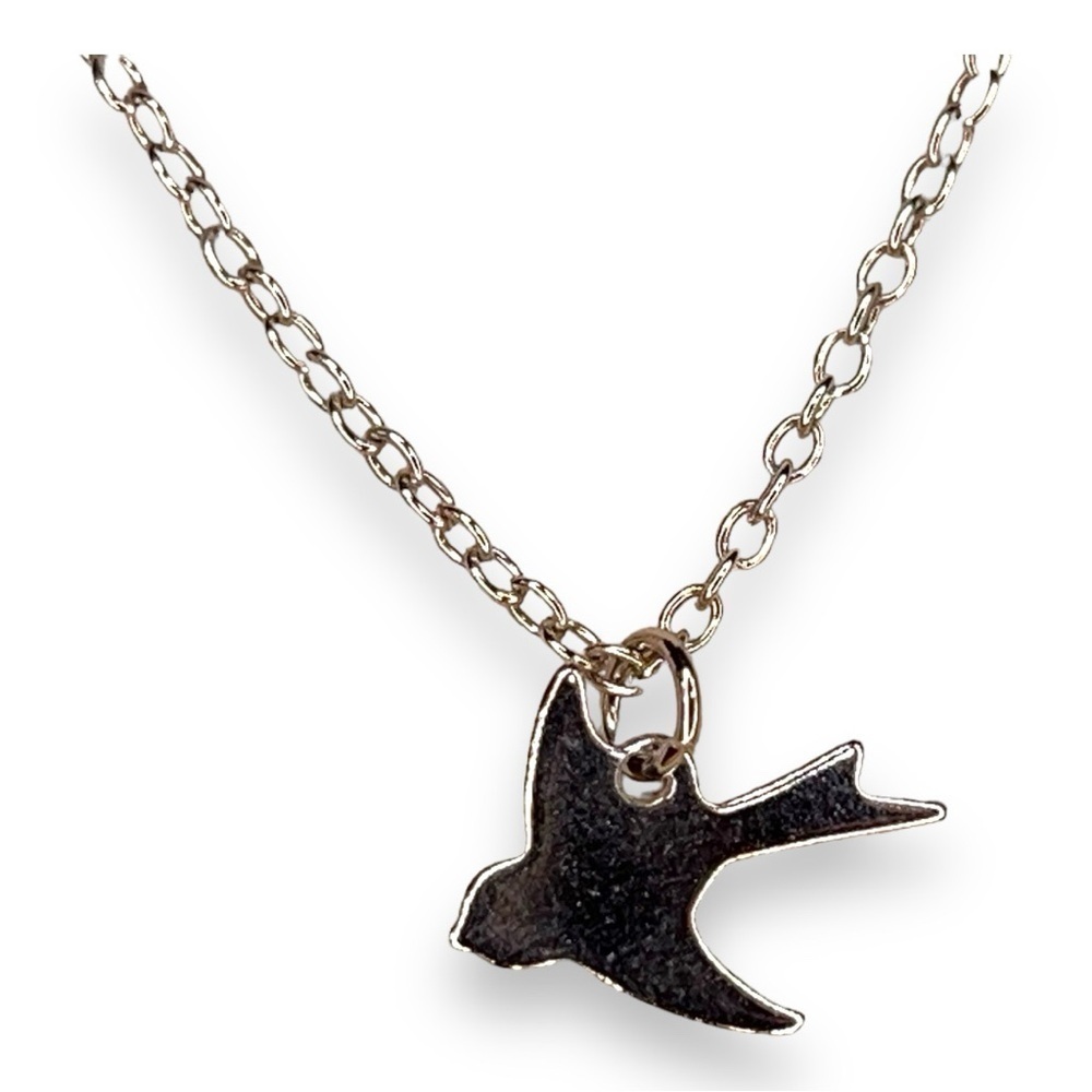 SILVER SWALLOW NECKLACE GIRLS BIRD LIGHTWEIGHT